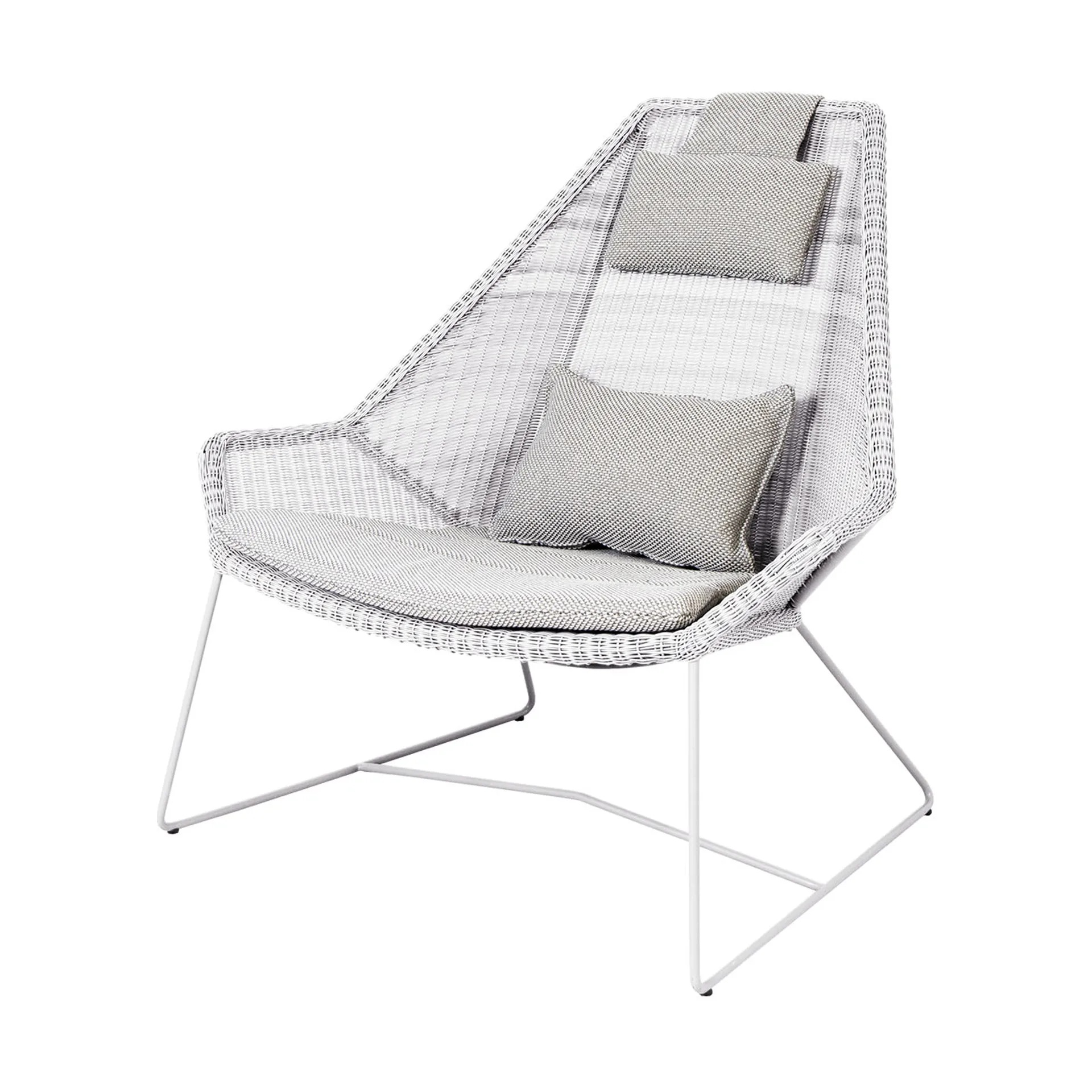 Breeze Loungestol putesett, høy rygg, Focus light grey Cane-line
