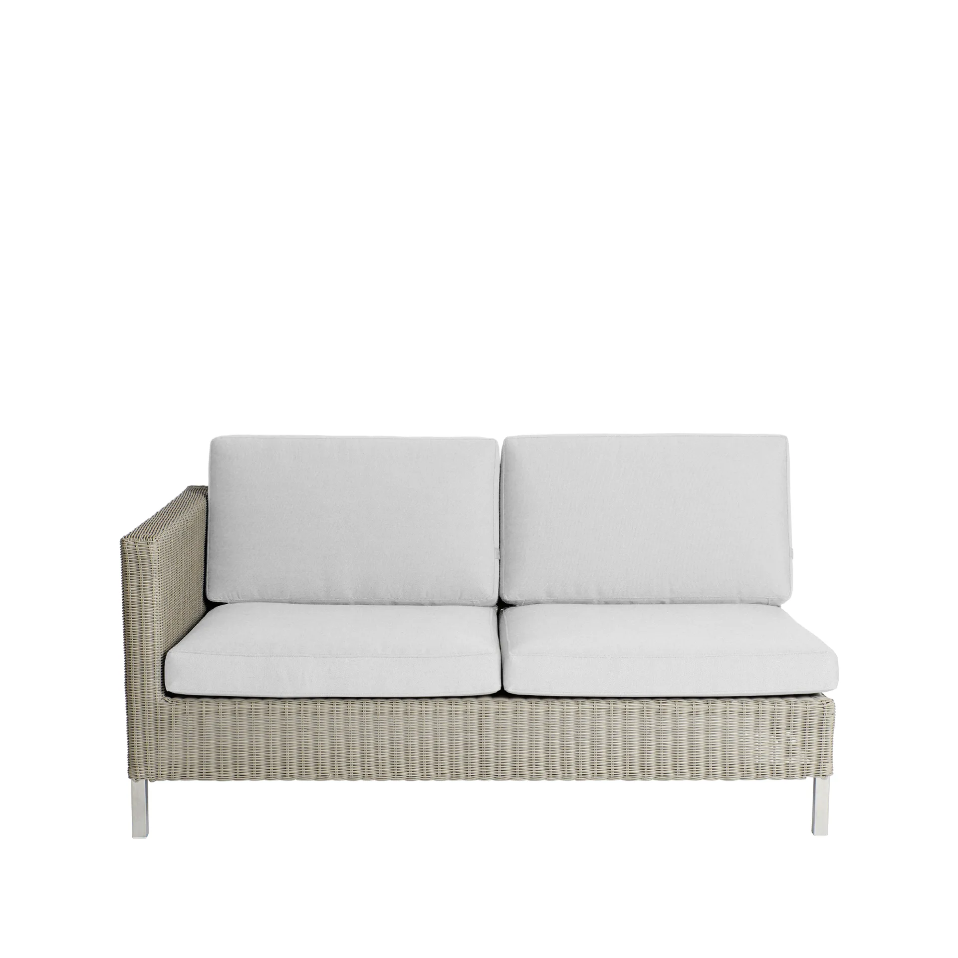 Connect modulsofa, 2-seter taupe, høyre, hvite puter Cane-line