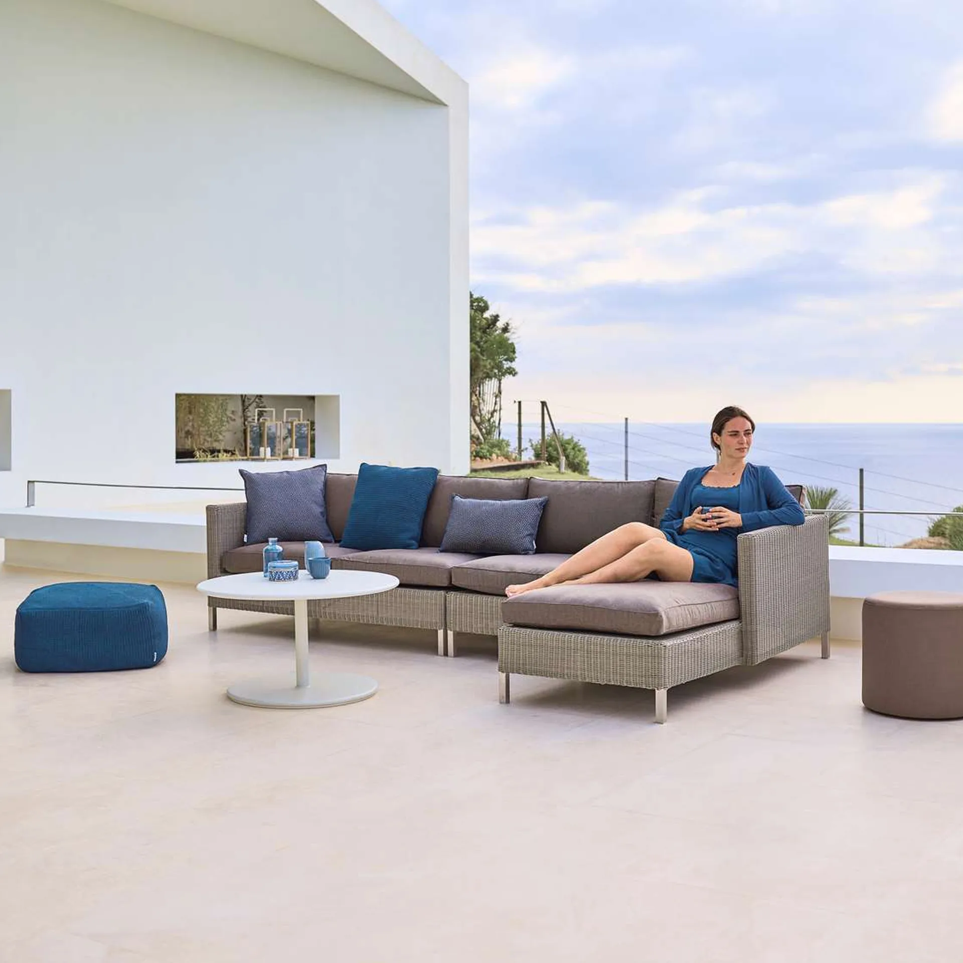 Connect modulsofa, 2-seter taupe, venstre Cane-line