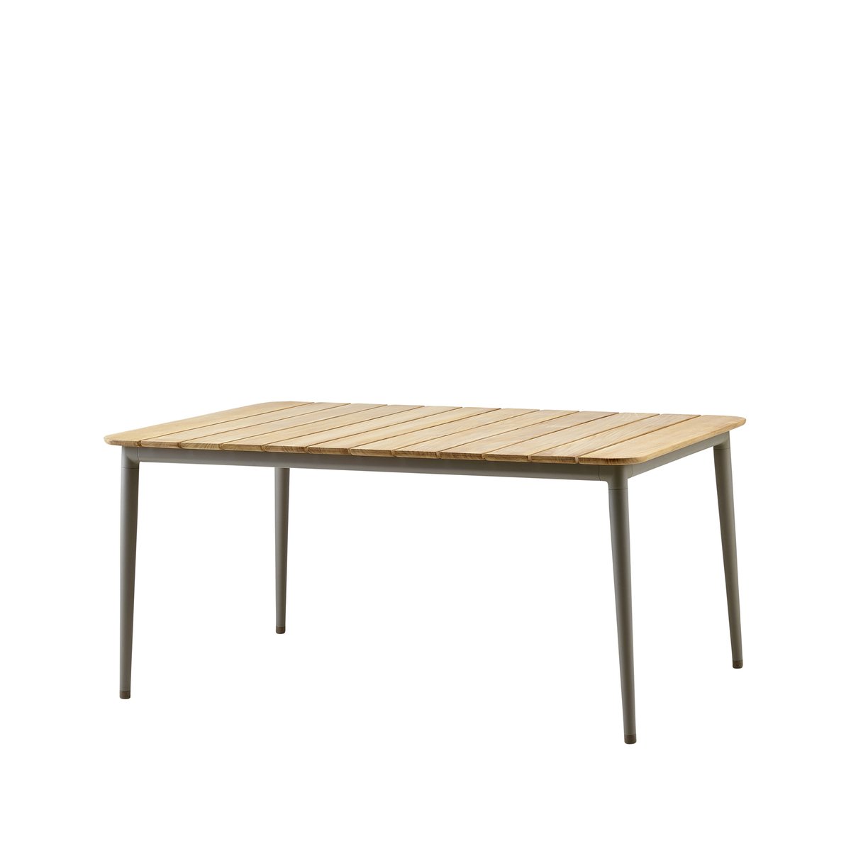 Cane-Line - Core Matbord, 160x90, Taupe,Bordsskiva: Teak, Stomme: Aluminium - Utendørs spisebord - Foersom & Hiort-Lorenzen MDD - Beige - Metall/Tre
