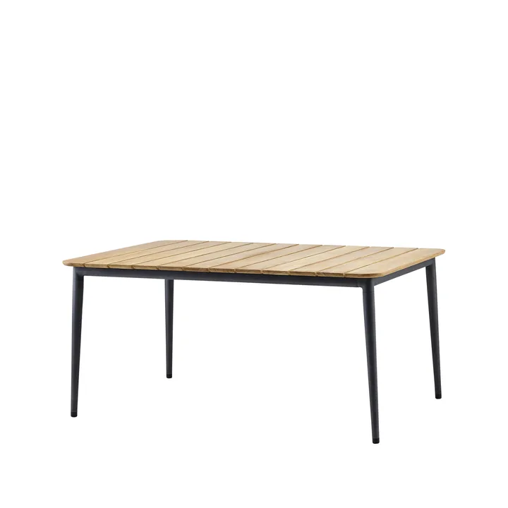 Core spisebord teak 160x90x74 cm - Lava grey stativ - Cane-line
