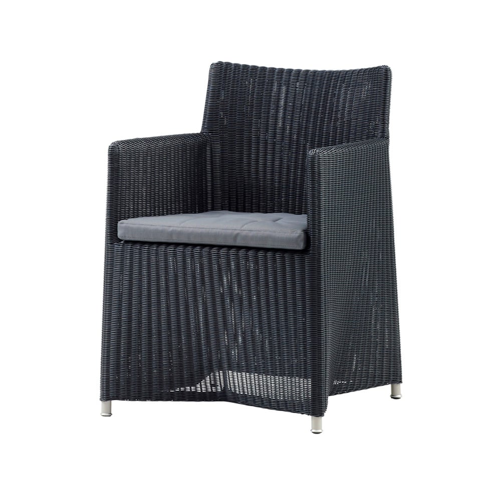 Cane-Line - Diamond Weave Graphite/Grey - Utendørs spisebordstoler - Foersom & Hiort-Lorenzen MDD - Grå - Syntetisk/Skum