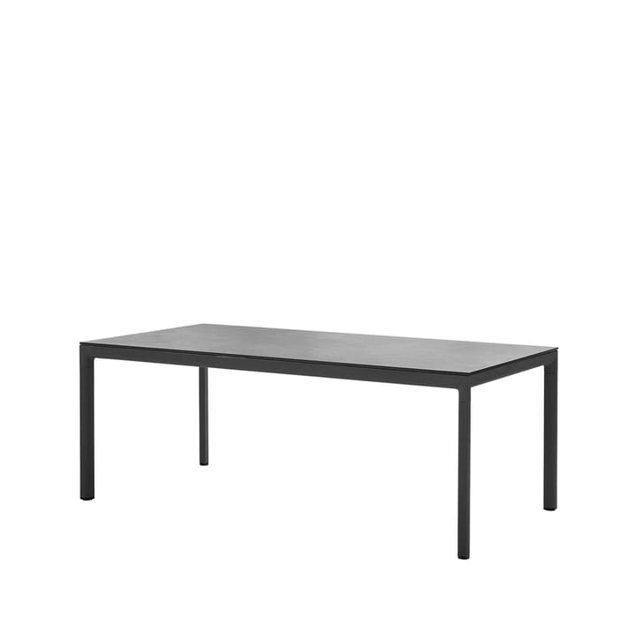 Drop spisebord - Fossil svart-lavagrå aluminiumstativ 100x200cm - Cane-line