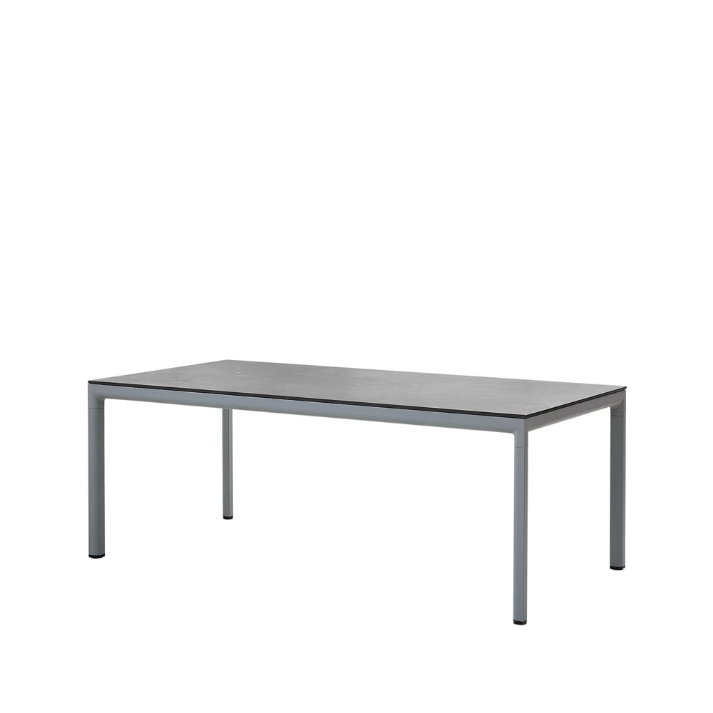 Cane-line Drop spisebord Fossil svart-lysgrå aluminiumstativ 100x200cm