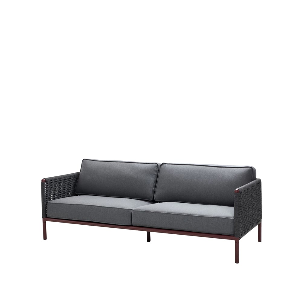 Cane-line Encore 3-seters sofa Cane-Line airtouch bordeaux/dark grey