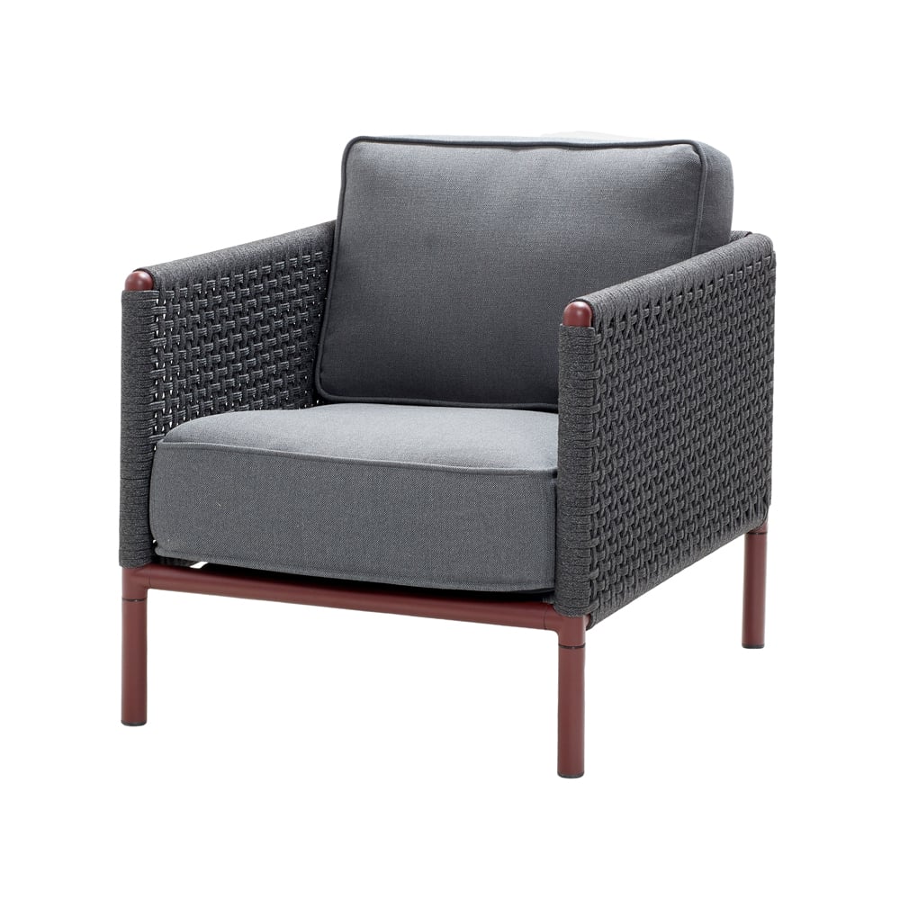 Bilde av Cane-line Encore loungestol Cane-Line airtouch bordeaux/dark grey inkl. puter