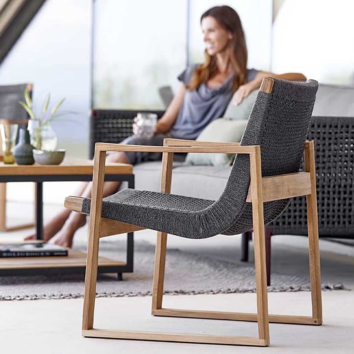 Endless Lounge lenestol, Dark grey, teakstativ Cane-line