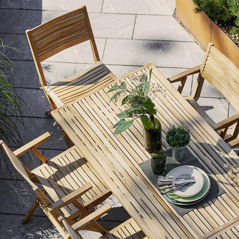 Flip klappbord 140x80x72,5 cm, Teak Cane-line