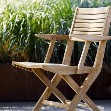 Flip sammenleggbar stol - Teak, med armlener - Cane-line