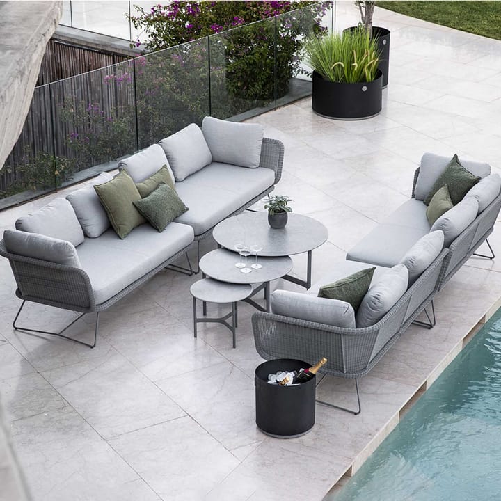 Horizon modulsofa, Cane-Line Natté grey-venstre-svart stativ Cane-line