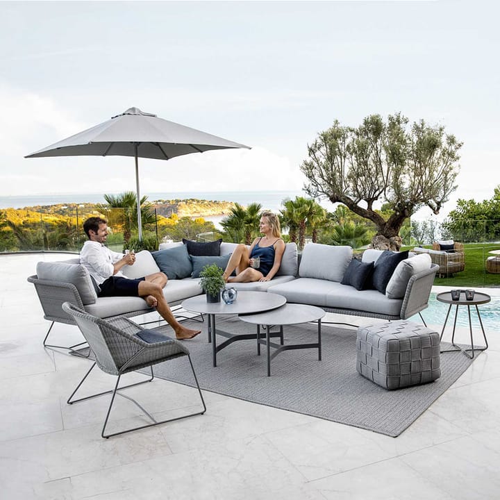 Horizon modulsofa, Cane-Line Natté grey-venstre-svart stativ Cane-line