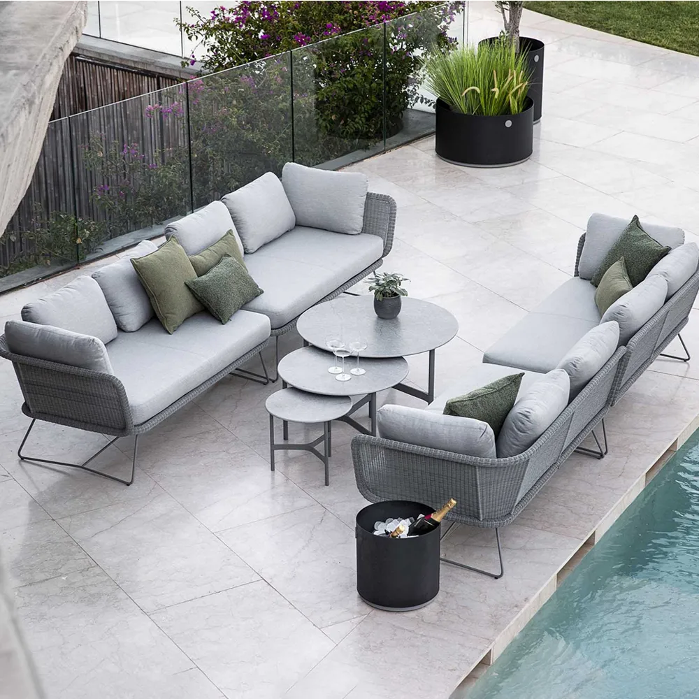 Horizon modulsofa, Cane-Line Natté light grey, høyre Cane-line