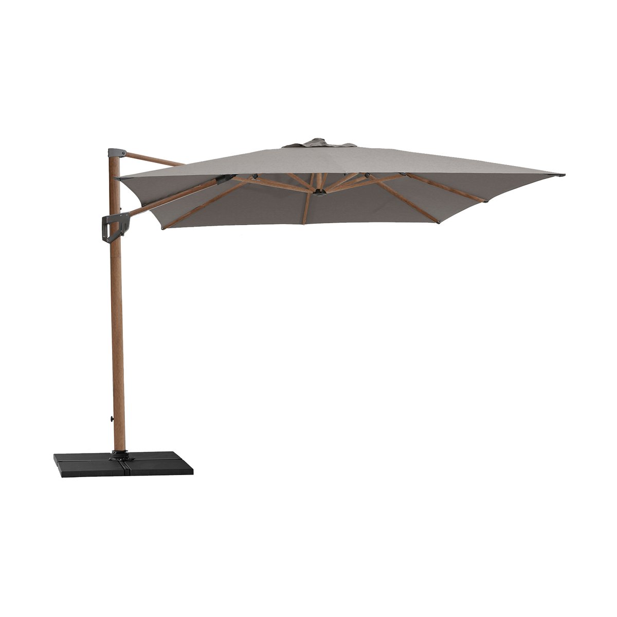 Cane-line Hyde luxe parasoll tilt 3x3 m Woodlook-Taupe