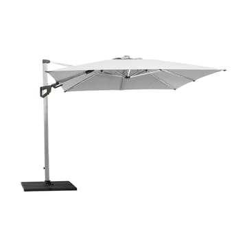 Hyde Luxe Tilt parasoll 300x300 cm - Dusty white, sølveloksert stativ - Cane-line