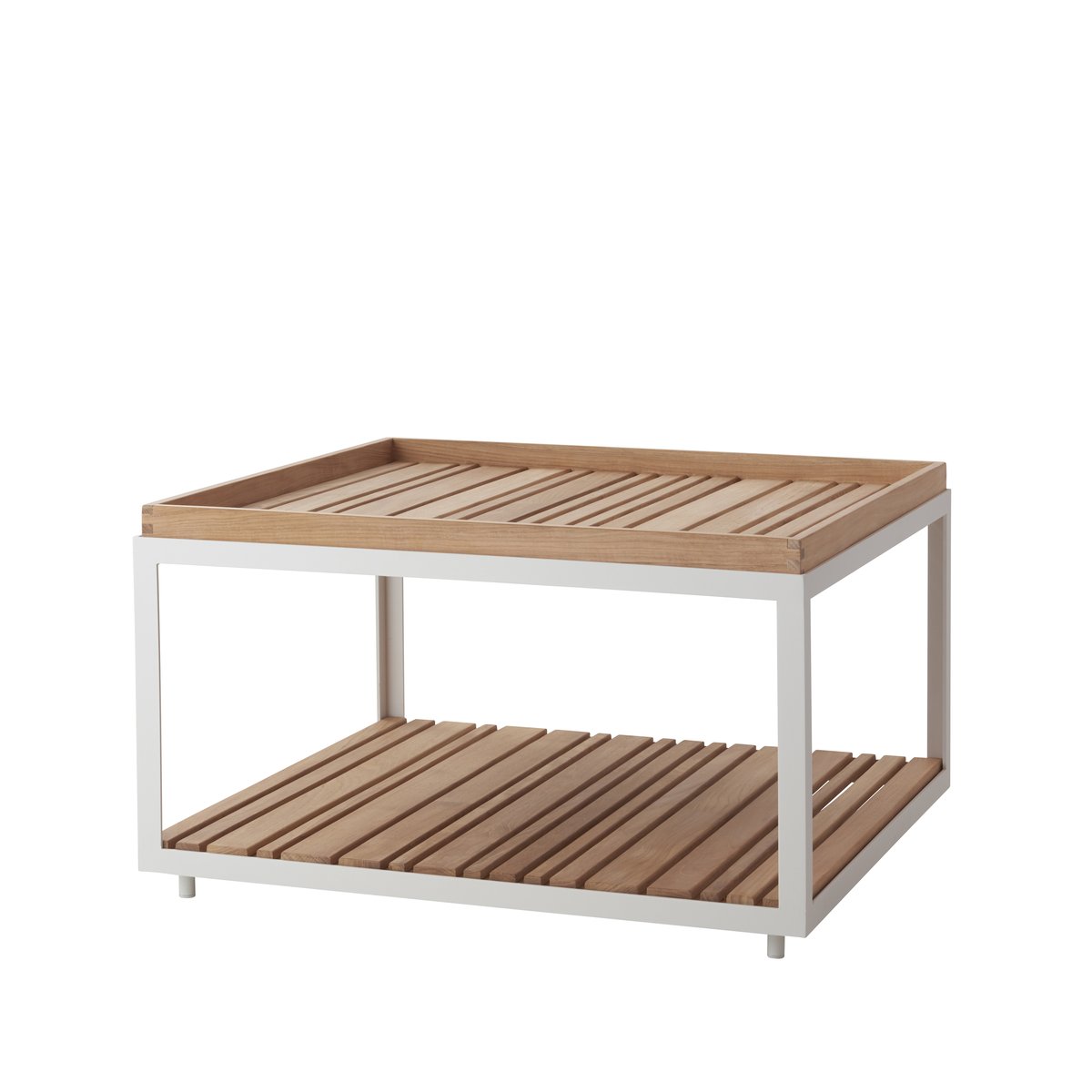 Cane-line Level sofabord teak 79x79 cm White | Skandinavisk Design | Hagebord | Brun