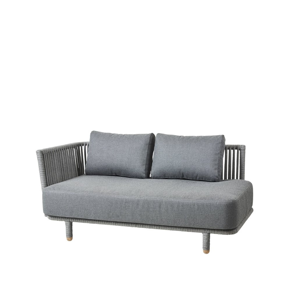 Cane-line Moments modulsofa 2-seter grå, hyre, Cane-Line soft rope