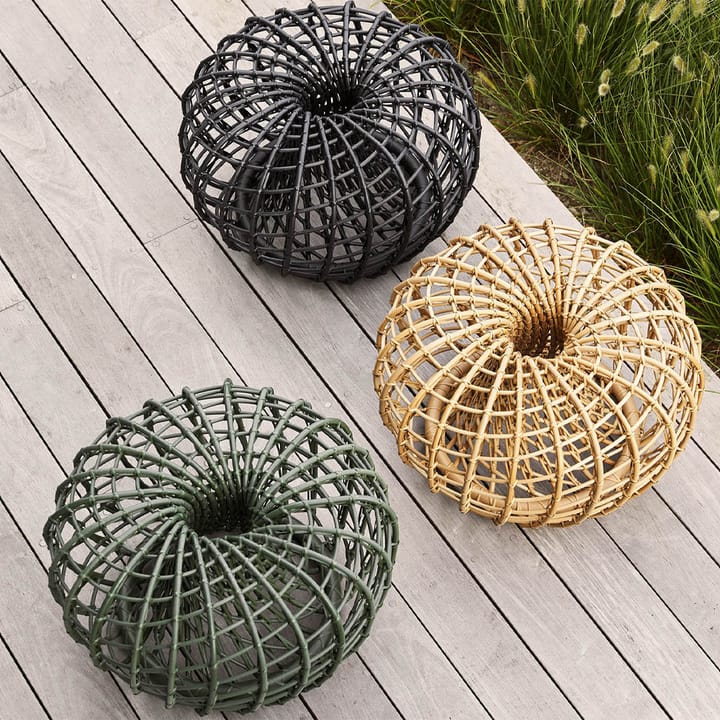 Nest bord/fotpall - Dark green, liten - Cane-line