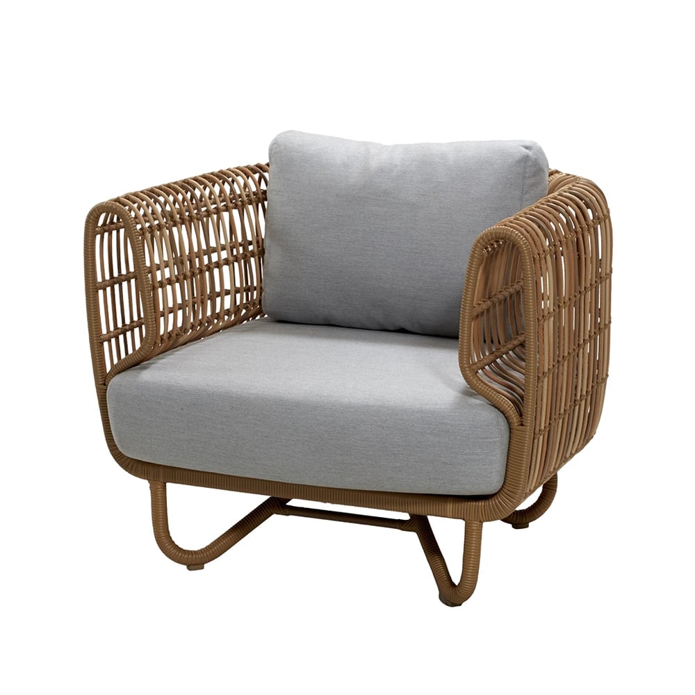 Bilde av Cane-line Nest Loungestol weave Natural Cane-Line Natté light grey