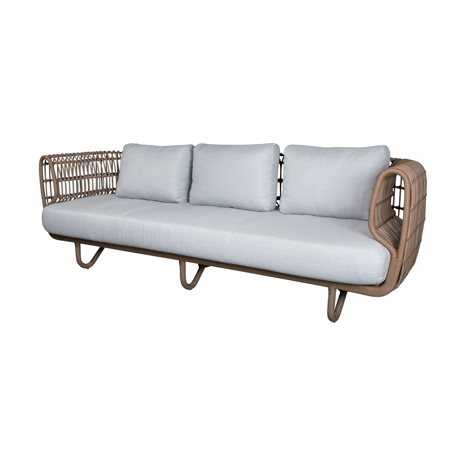 Nest sofa 3-seter weave, Natural, Cane-Line Natté light grey Cane-line