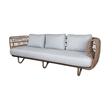 Nest sofa 3-seter weave - Natural, Cane-Line Natté light grey - Cane-line