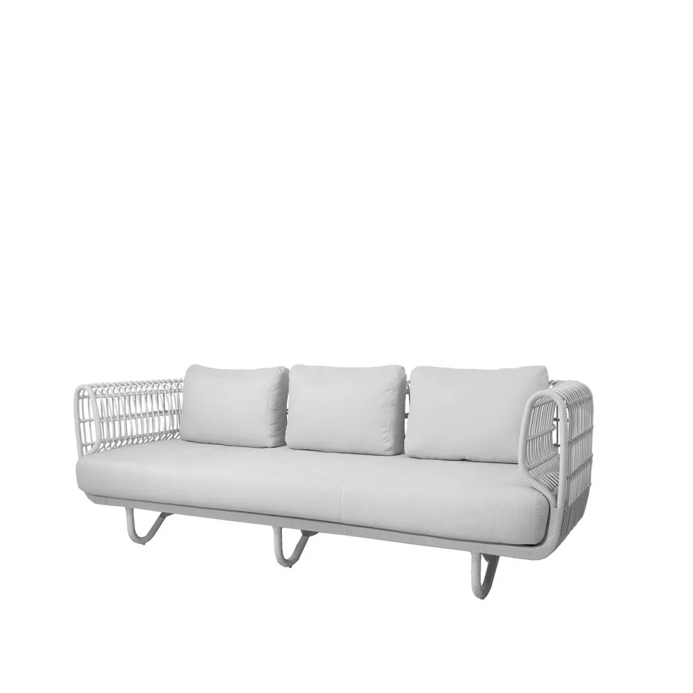 Nest sofa 3-seter weave, White, Cane-Line Natté white Cane-line