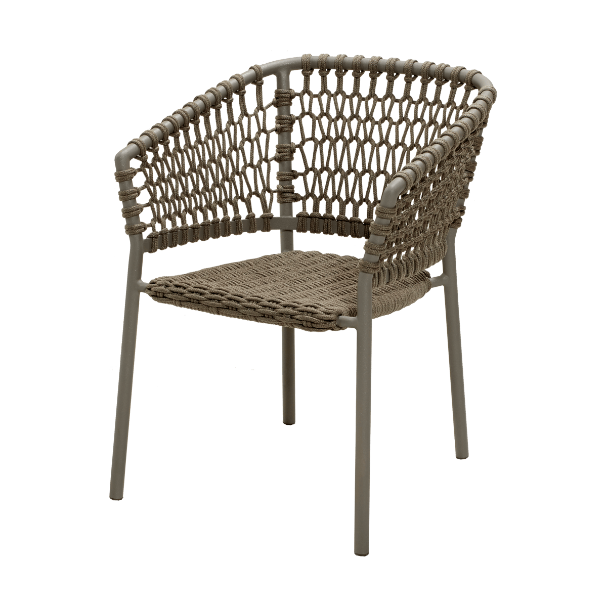 Bilde av Cane-line Ocean karmstol soft rope Taupe