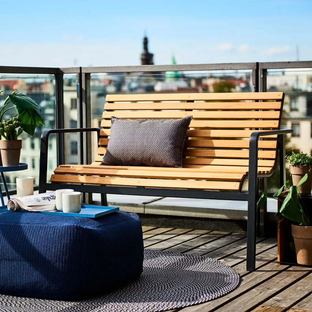 Parc benk, Lava grey, teak Cane-line