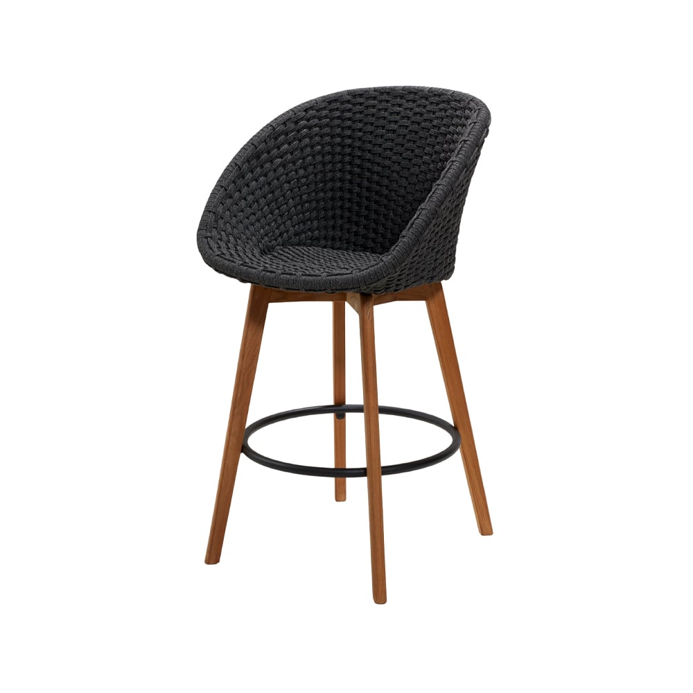 Bilde av Cane-line Peacock barstol Dark grey teakben