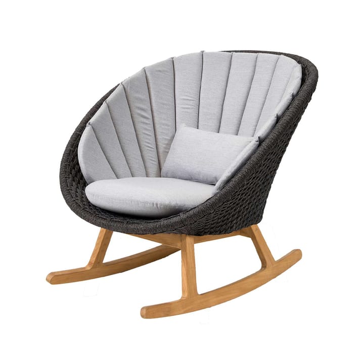 Peacock gyngestol, Cane-Line Natté light grey, Cane-Line soft rope, teak Cane-line