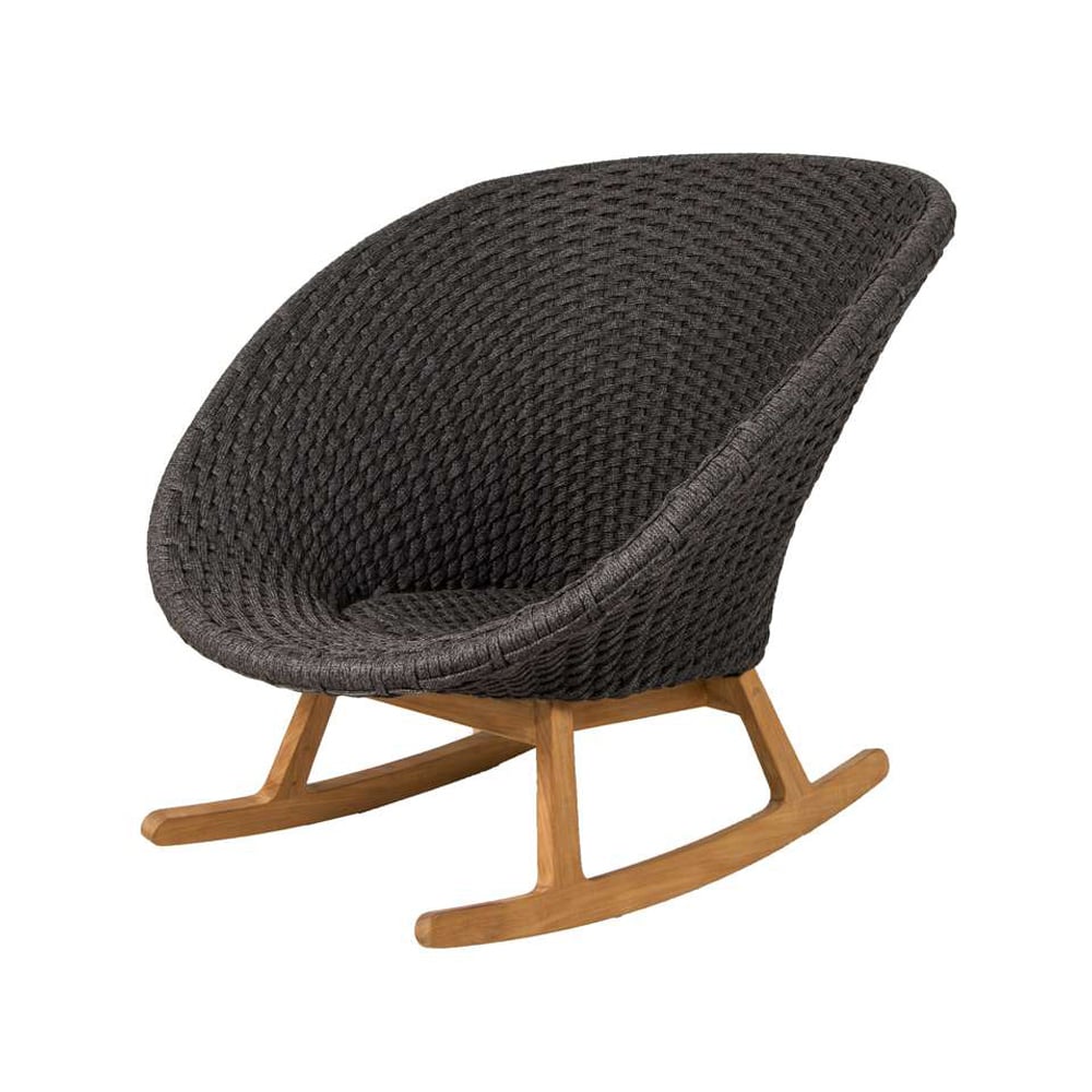 Cane-line Peacock gyngestol Mørkegrå, Cane-Line mykt tau, teak