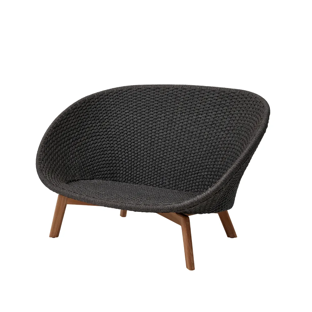 Peacock sofa 2-seter soft rope, Dark grey, teakben Cane-line