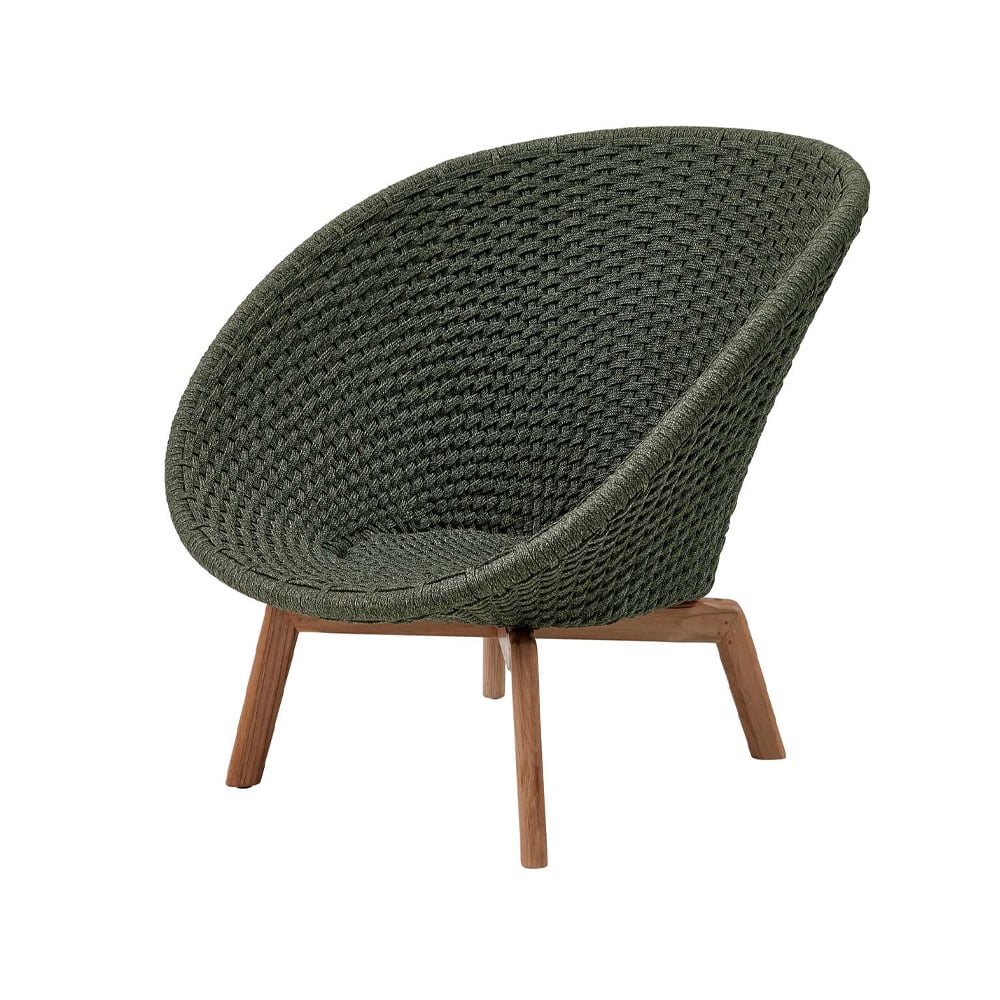 Cane-line Peacock Weave Loungestol Dark green, teakben