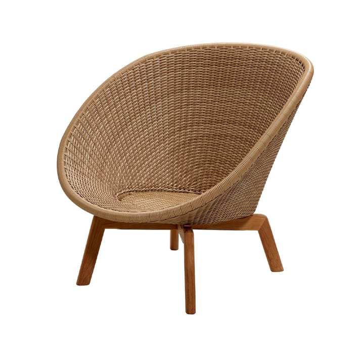 Peacock Weave Loungestol - Natural, ben i teak - Cane-line