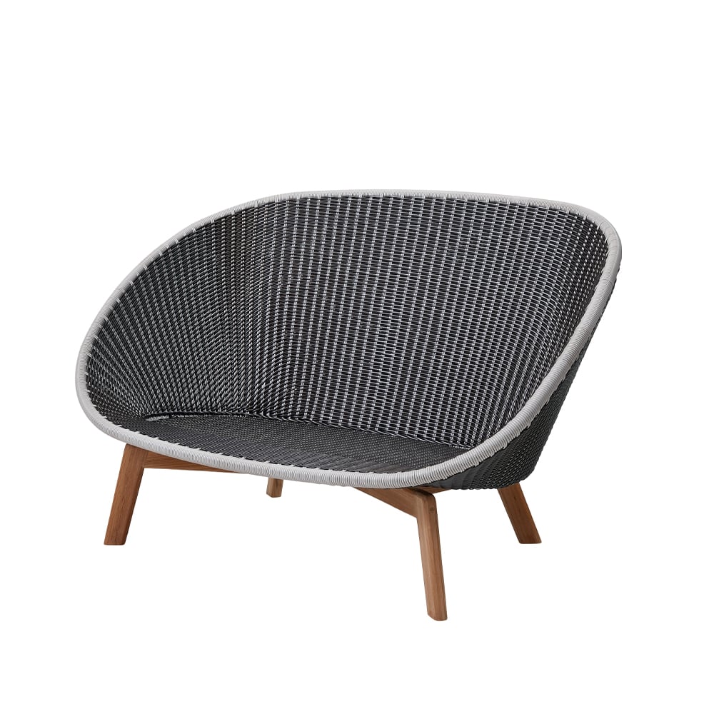 Cane-line Peacock Weave sofa 2-seters grey/light grey, teakben
