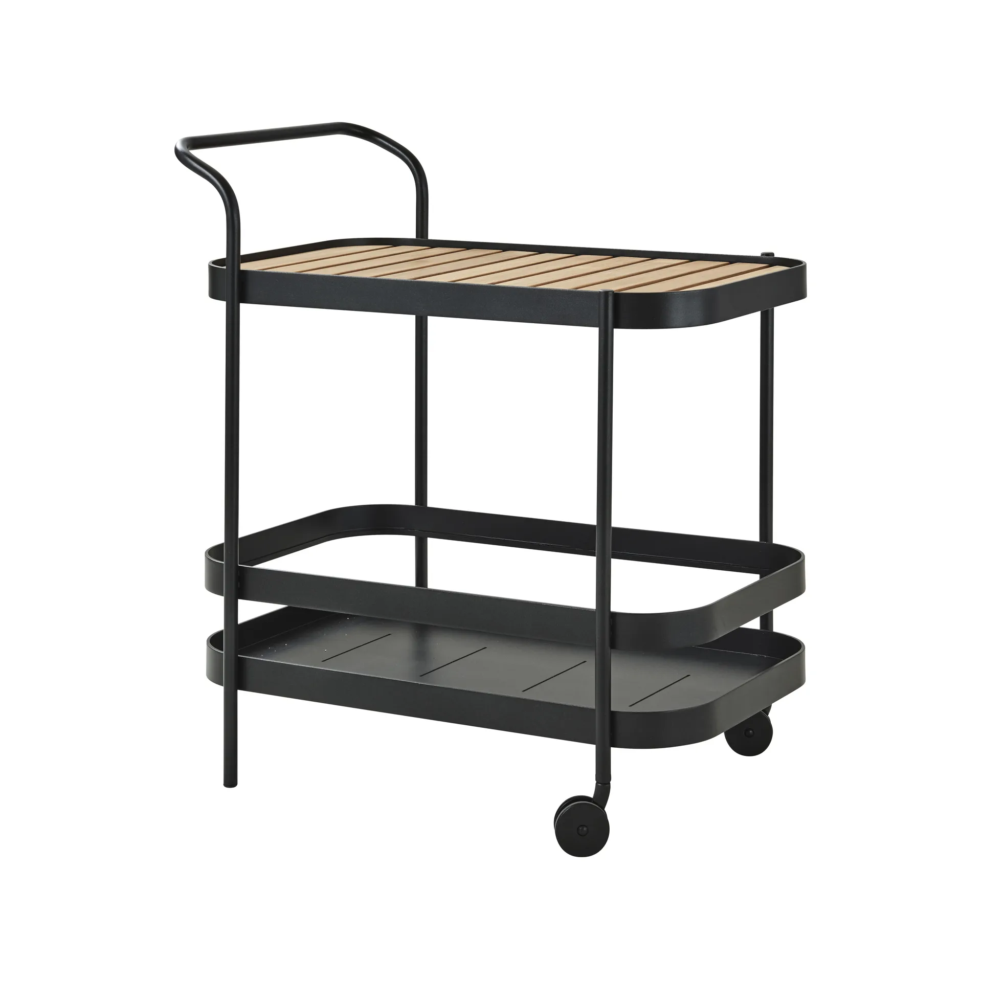 Roll serveringsvogn, Lava grey, inkl. teakbordplate Cane-line