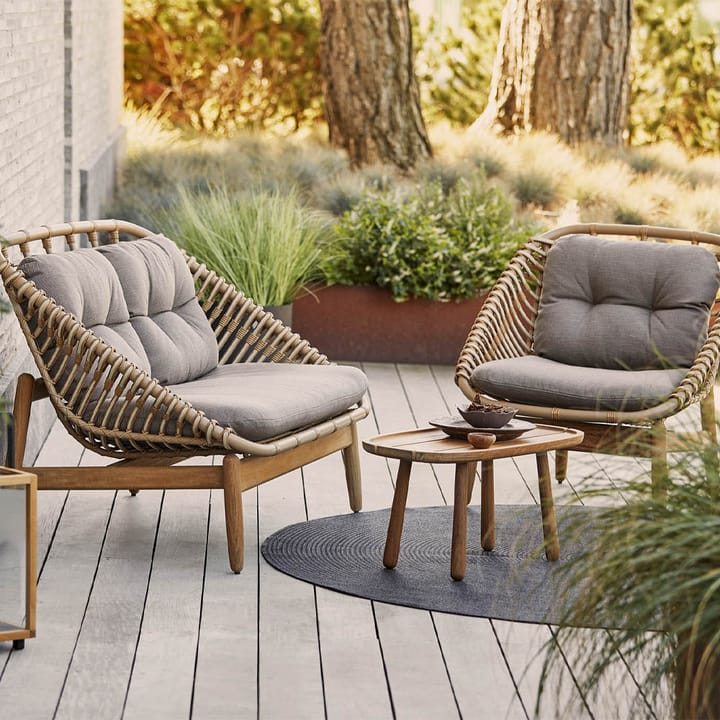 String 2-seters sofa teakben, Cane-Line airtouch taupe Cane-line