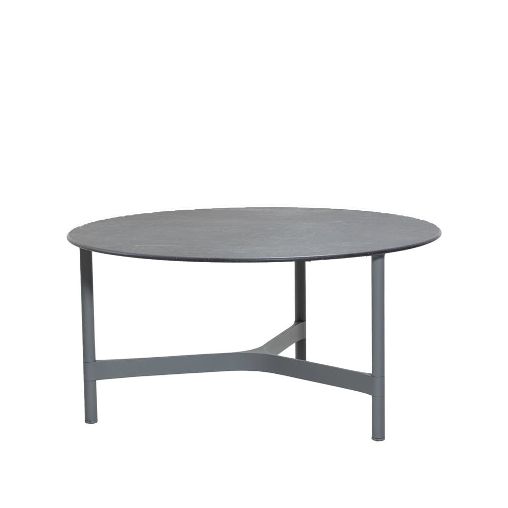 Cane-line Twist sofabord Large 90 cm Fossil black-light grey