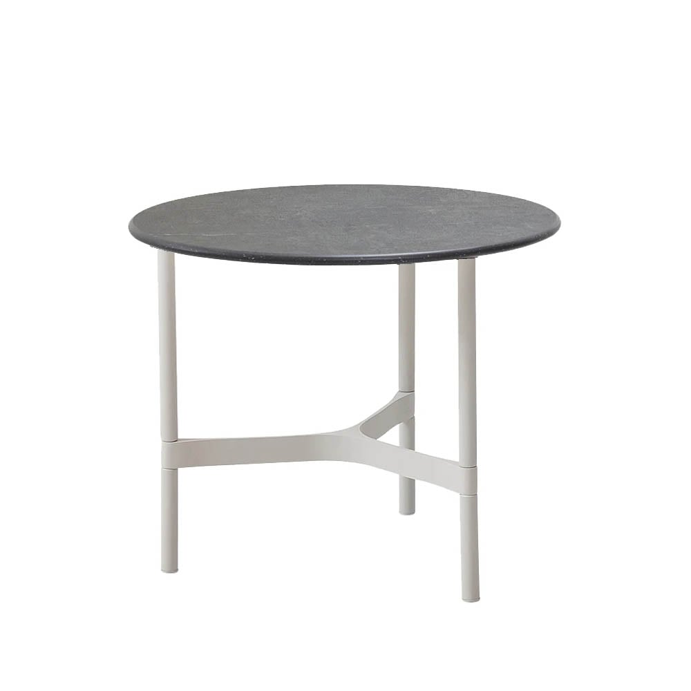 Cane-line Twist sofabord Small Ø45 cm Fossil grey-white