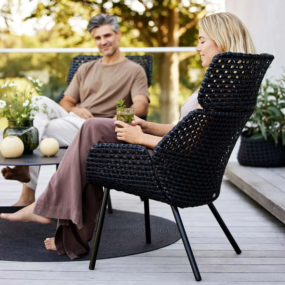 Vibe Highback stol, Black Cane-line