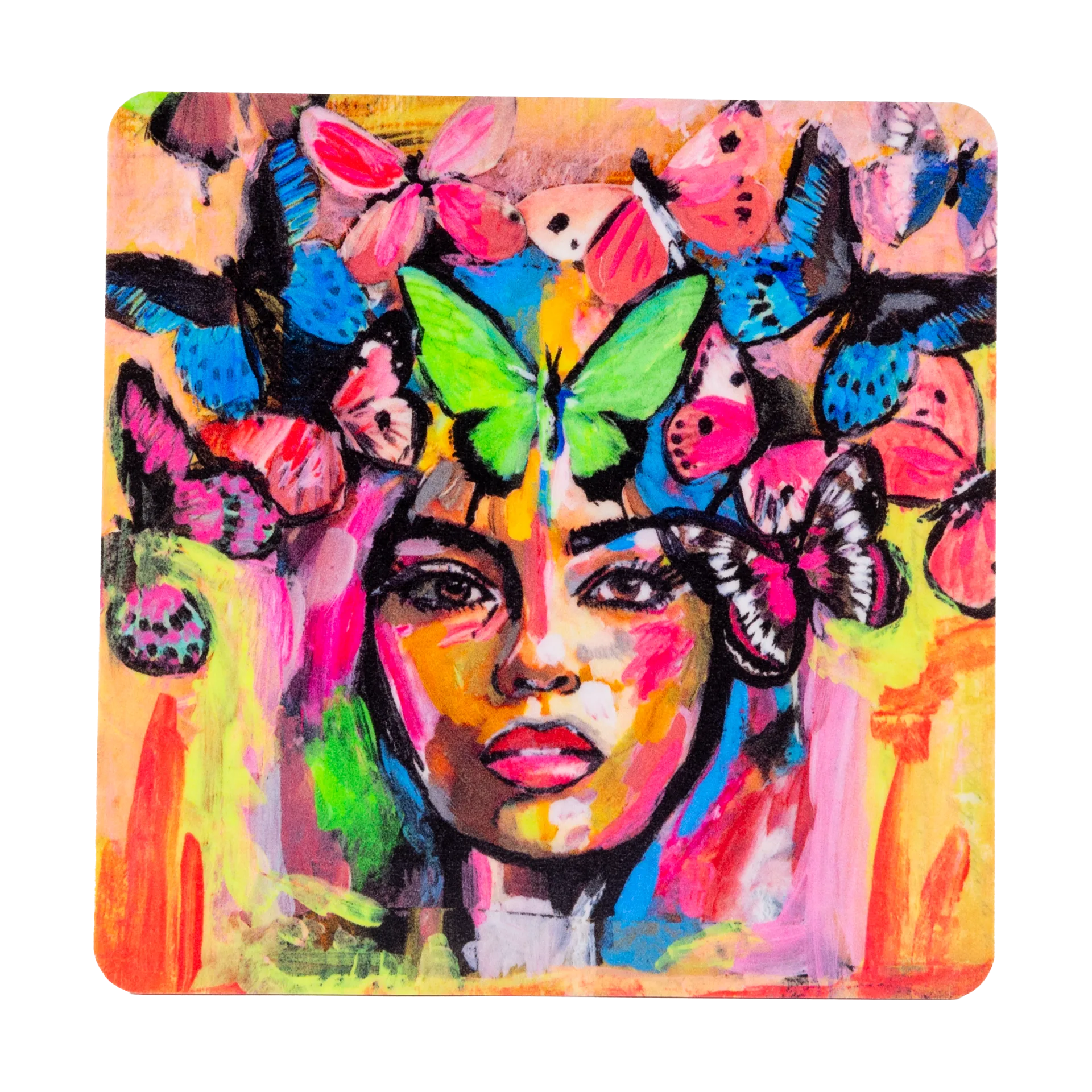 Coming back to life glassbrikke  9x9 cm, Multi Carolina Gynning