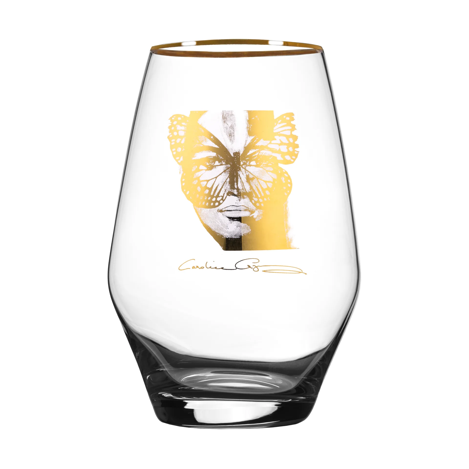 Golden Butterfly allglass drikkeglass 35 cl, Gold Carolina Gynning