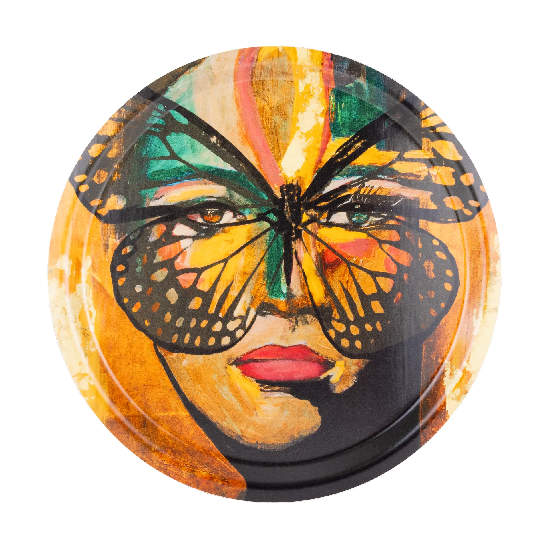 Golden Butterfly brett Ø31 cm, Orange-black Carolina Gynning
