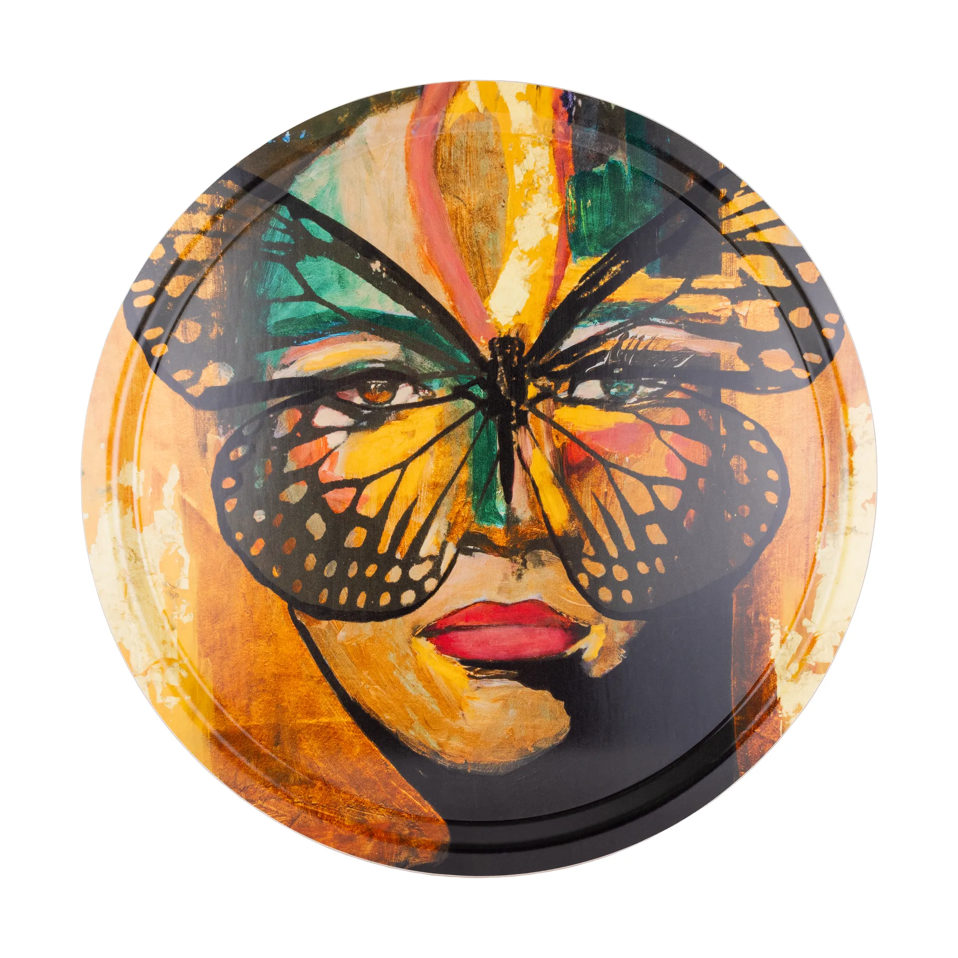 Golden Butterfly brett Ø46 cm, Orange-black Carolina Gynning