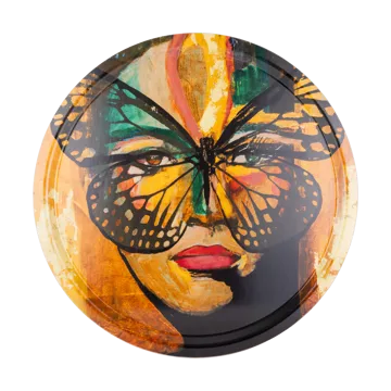 Golden Butterfly brett Ø46 cm - Orange-black - Carolina Gynning