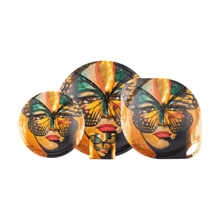 Golden Butterfly brett Ø46 cm, Orange-black Carolina Gynning