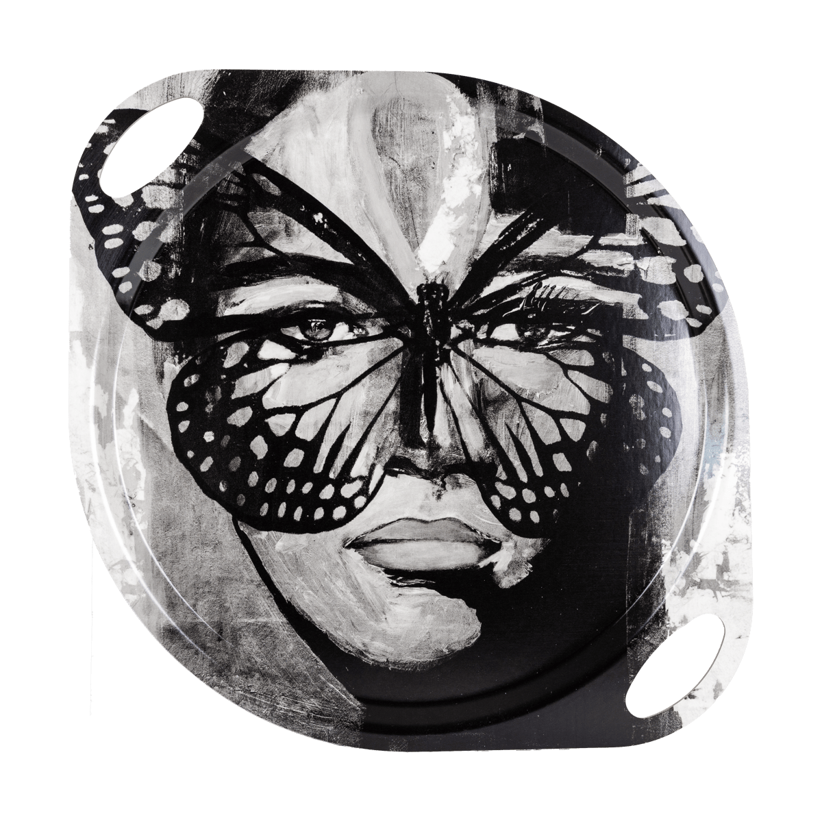 Carolina Gynning Golden Butterfly brett med håndtak 38x47 cm. Black-white