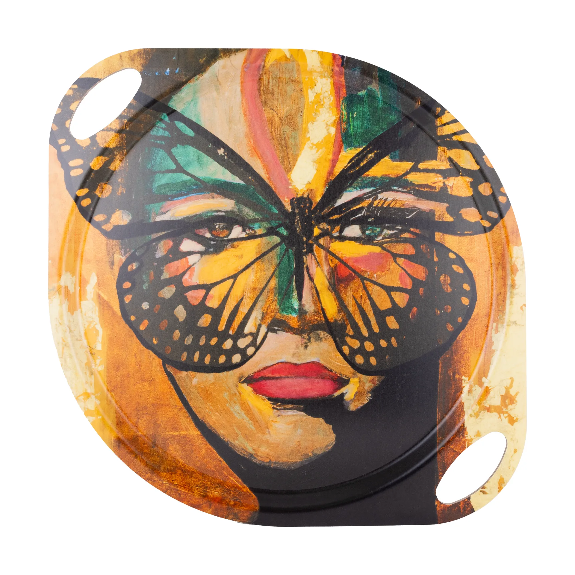Golden Butterfly brett med håndtak 38x47 cm., Orange-black Carolina Gynning