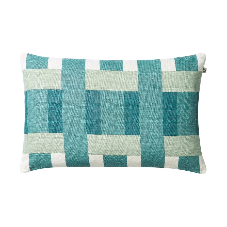 Benaras putetrekk, Heaven blue-aqua-palace blue, 40x60 cm Chhatwal & Jonsson