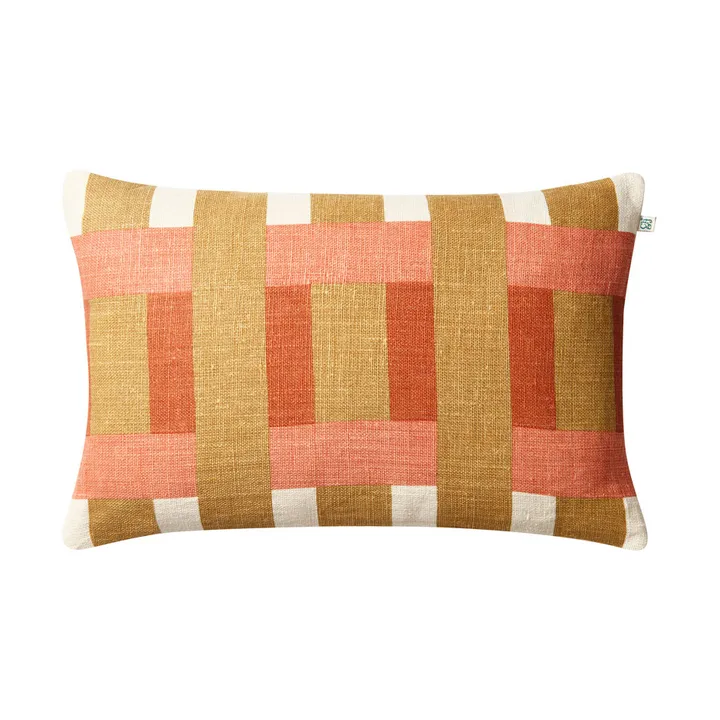 Benaras putetrekk - Khaki-rose-apricot orange, 40x60 cm - Chhatwal & Jonsson