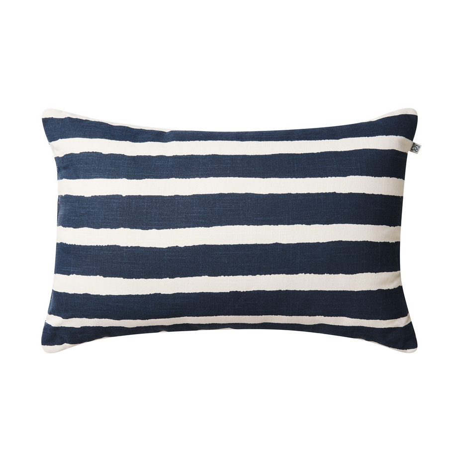 Bilde av Chhatwal & Jonsson Block Stripe utendørspute 40x60 cm Blue-off white